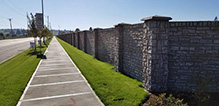 thumbnail of retaining wall alongside road